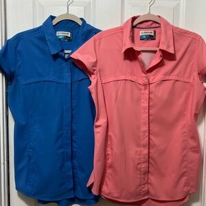 Bundle of 2 Ladies Magellan Outdoors Semi-Fitted Fish Gear Shirts
